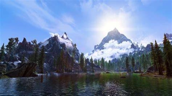 Skyrim Mountain and Lake
