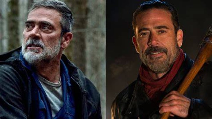 Split image of Negan from The Walking Dead