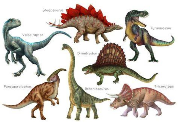 Split image of various dinosaurs in the Jurassic Park/World franchise