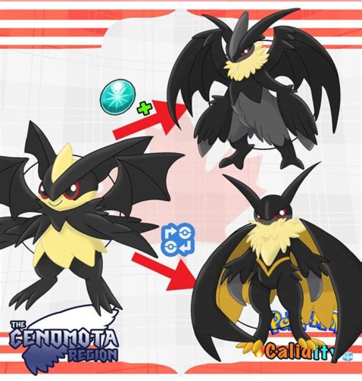 Split image showing two Fakemon Eeveelutions, Scorpeon and Lepideon