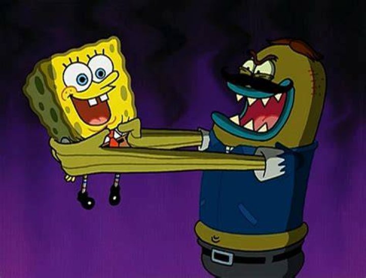 SpongeBob and the Strangler seeing the gang at the door