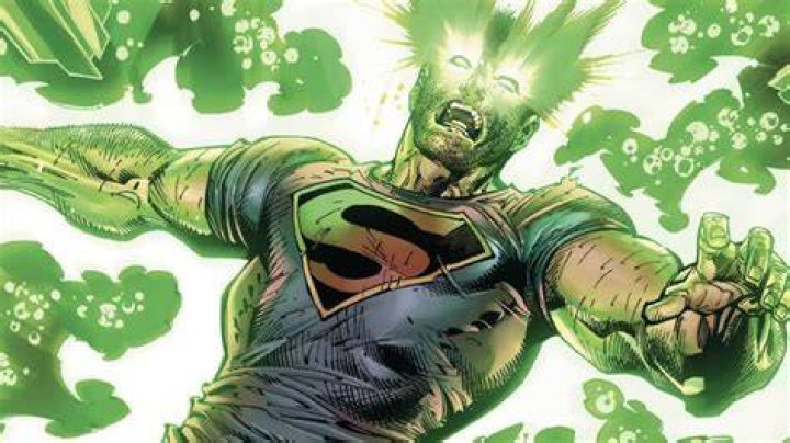Superman breaking kryptonite shard and chains