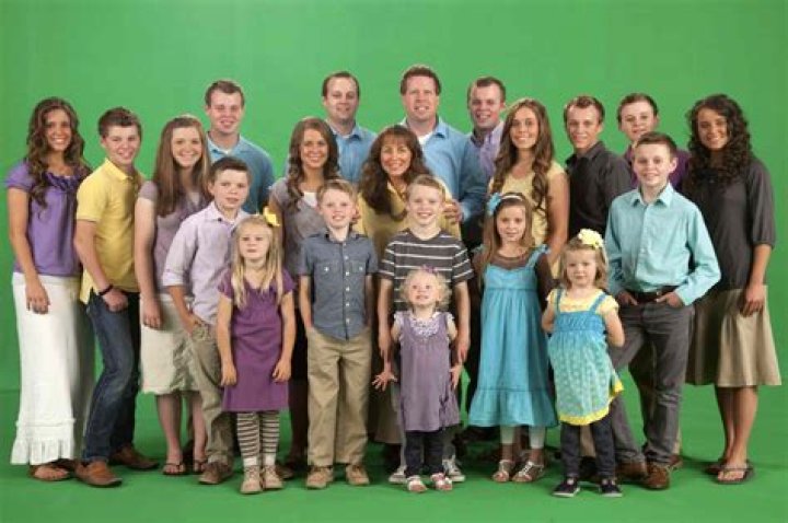The Duggar family posing