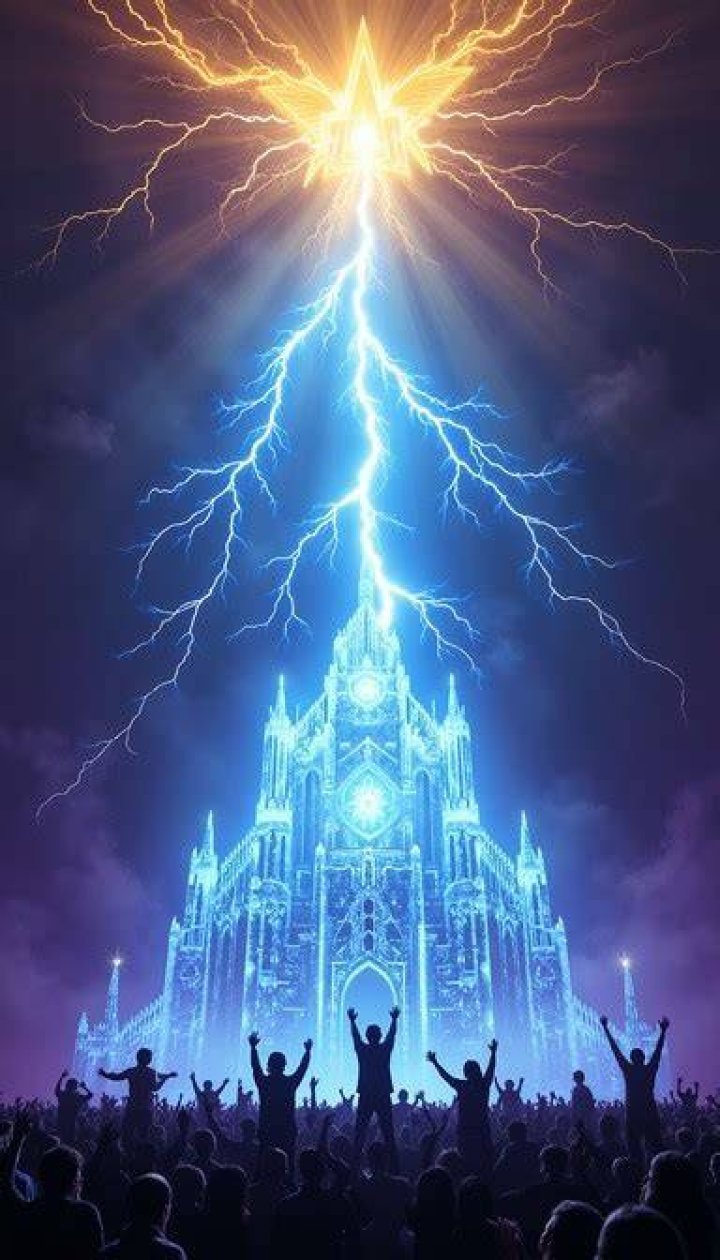 The Lightning Temple rising out of the sand in Tears of the Kingdom.
