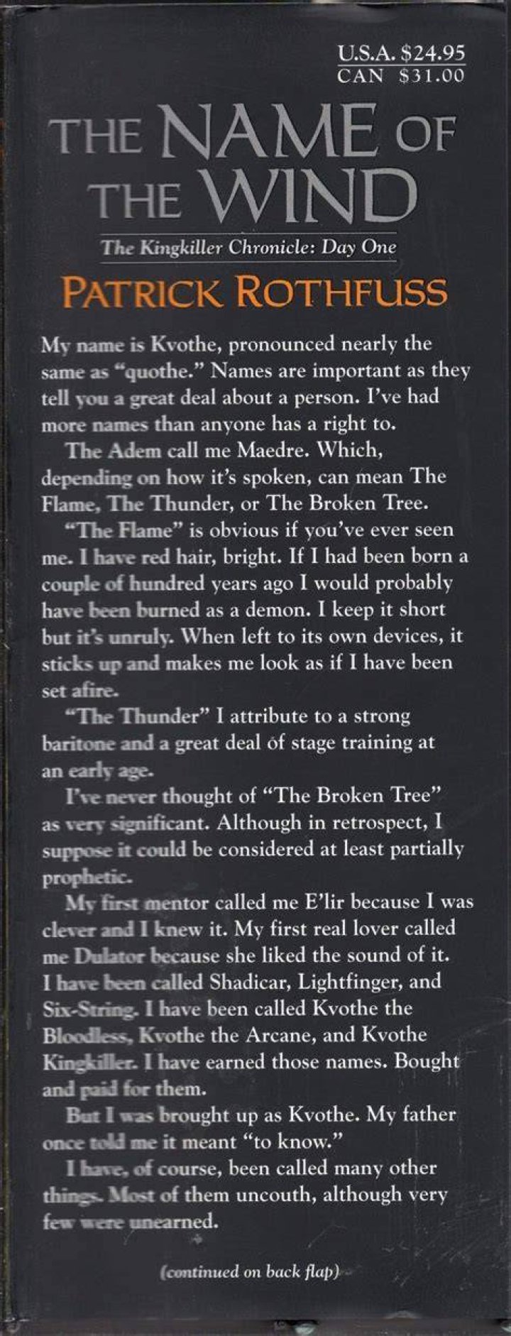The Name of the Wind book cover