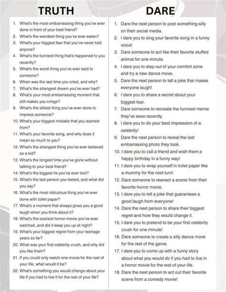 Truth Or Dare Game For Kids Truth or Dare FAQ