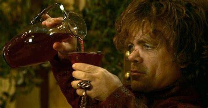 Tyrion Lannister drinking wine in Game of Thrones
