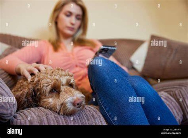 woman with dog checking out Chewy Affiliate Program