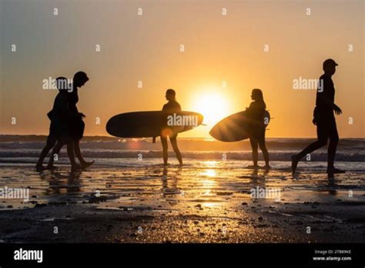 Women surfers standing with their boards